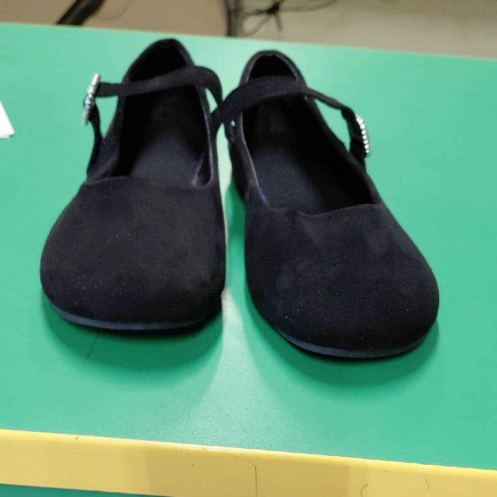 Women's Black Mary Jane Flats with Buckle